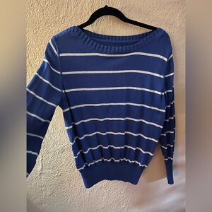 Sonoma / Blue Long Sleeve Pullover Shimmer Striped Sweater / Womens Size L
